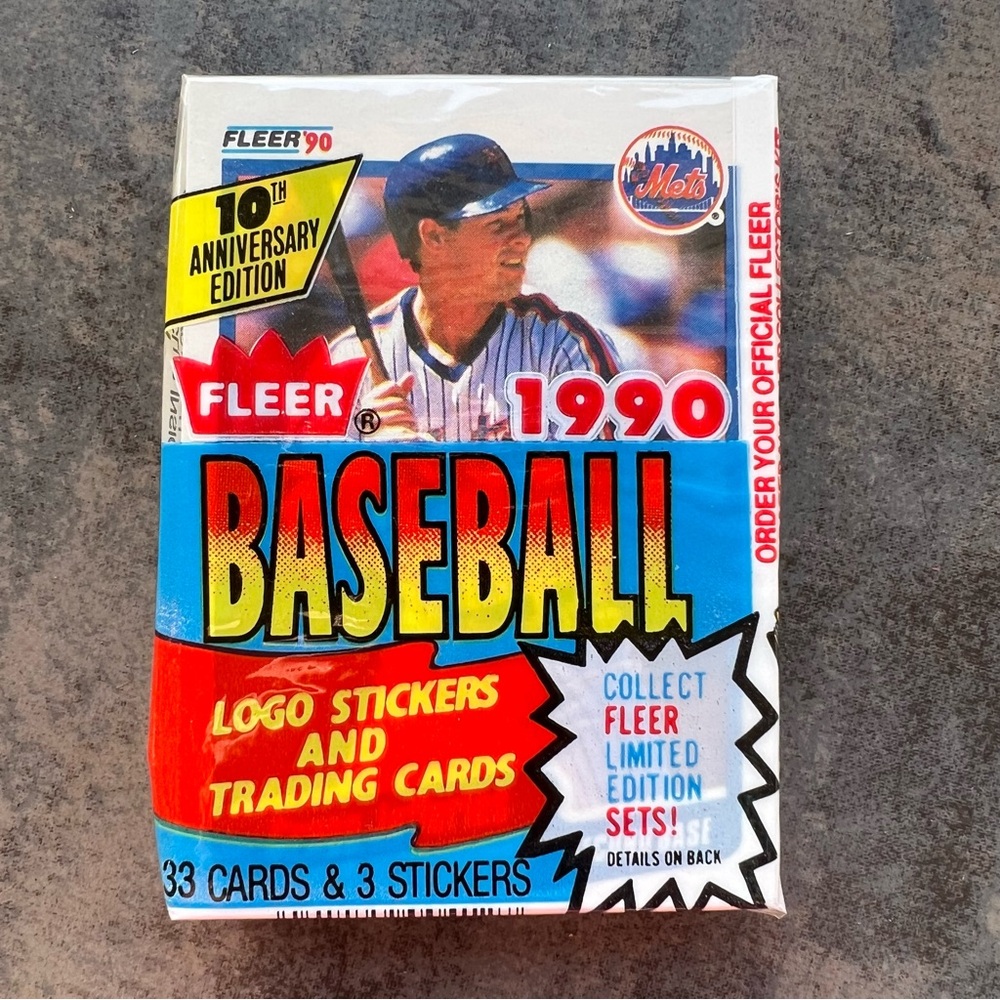 1990 Fleer Baseball Cello Pack 33 Cards Gregg Jefferies Ken‎ Caminiti VTG Sealed